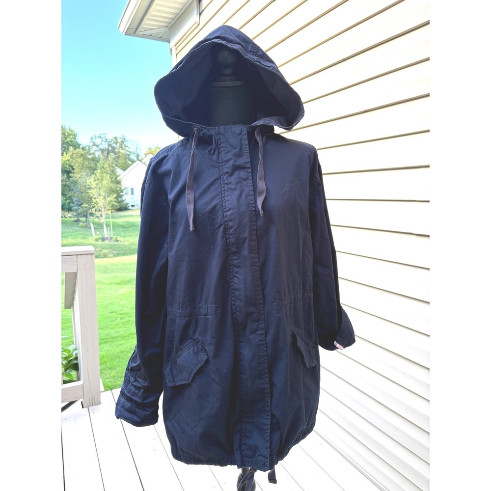 Sebby Collection Navy Blue Hooded Utility Jacket Style‎ ST7597 Size L - Picture 5 of 10